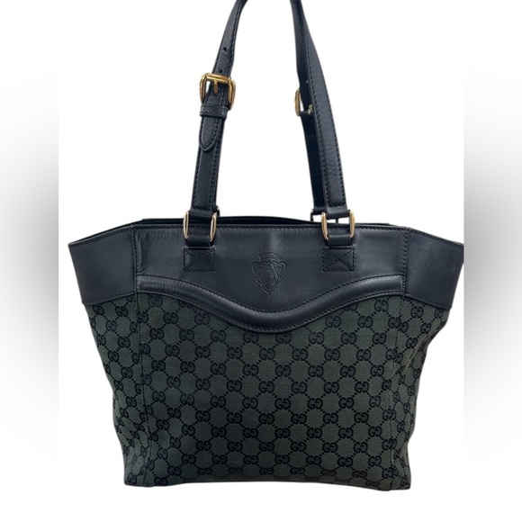 Gucci Black and Dark Green Women's Tote Bag - Picture 1 of 10